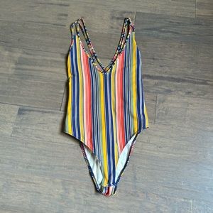 ❤️FOREVER 21❤️Multicolor Plunge Bodysuit